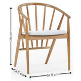 Wooden Dining Chair With Fabric Seat - Rory