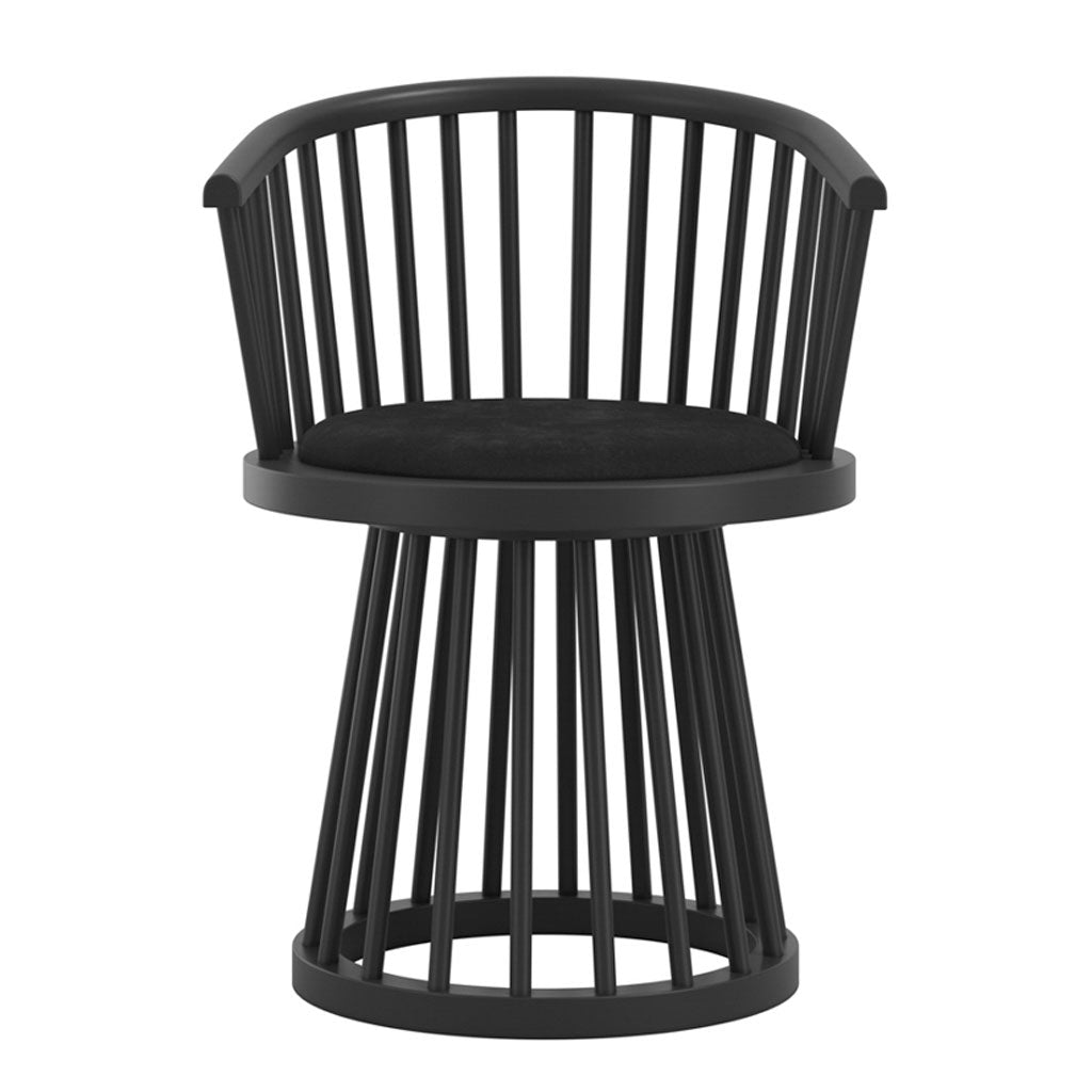 Wooden Dining Chair With Velvet Seat - Lina