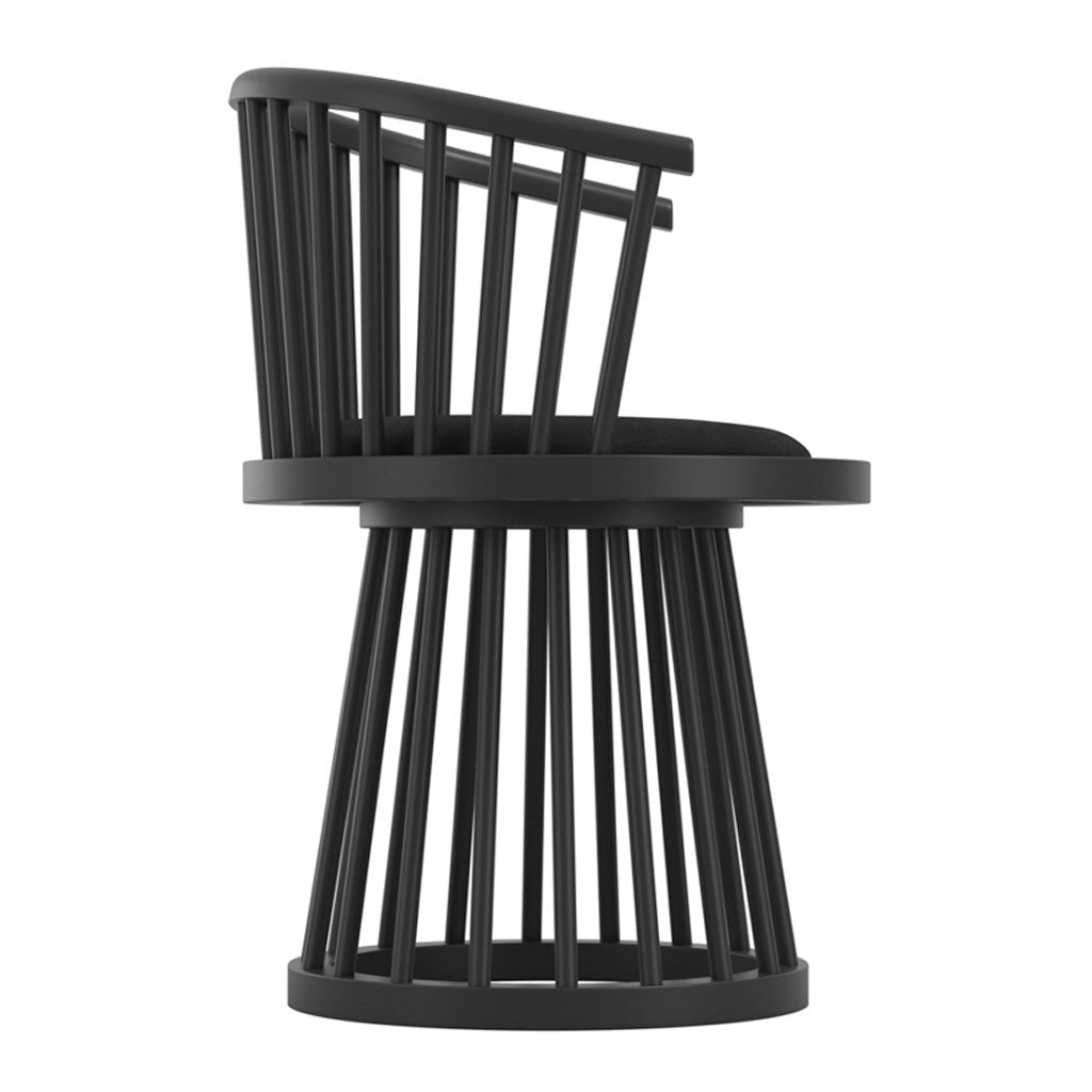 Wooden Dining Chair With Velvet Seat - Lina