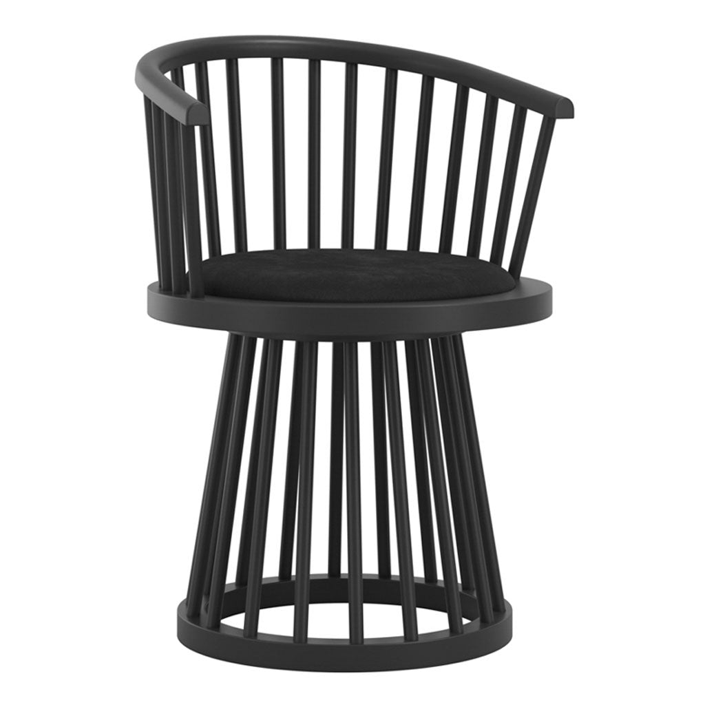 Wooden Dining Chair With Velvet Seat - Lina