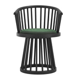 Wooden Dining Chair With Velvet Seat - Lina