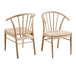 Wooden Dining Chairs With Armrest in Set Of 2 - Cassandra