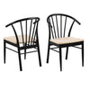 Wooden Dining Chairs With Armrest in Set Of 2 - Cassandra