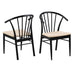 Wooden Dining Chairs With Armrest in Set Of 2 - Cassandra