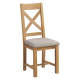 Wooden Dining Chairs Cross Back in Set Of 2 - Windsor