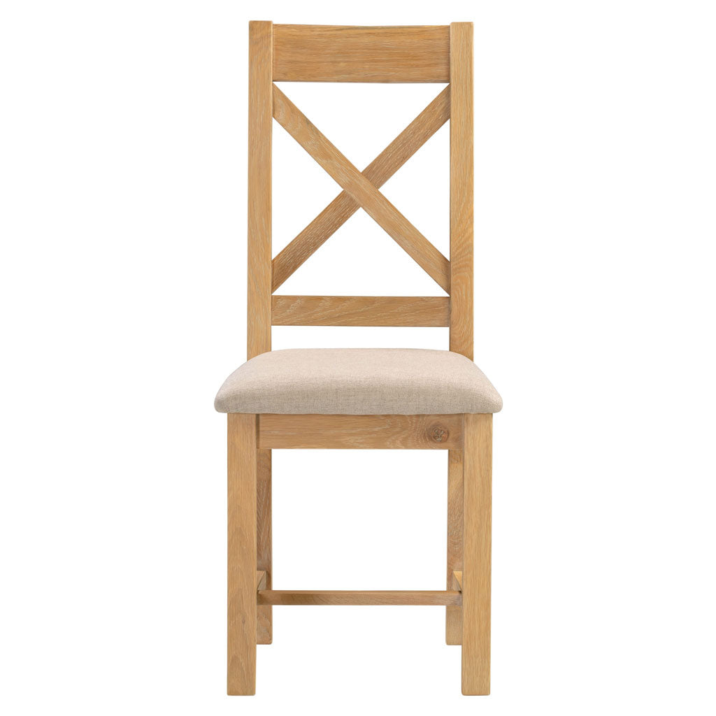 Wooden Dining Chairs Cross Back in Set Of 2 - Windsor