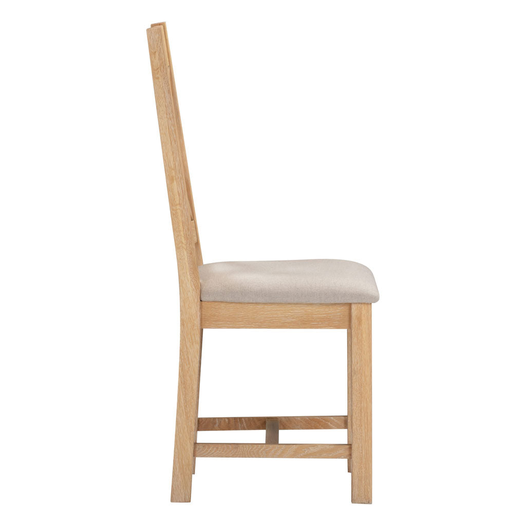 Wooden Dining Chairs Cross Back in Set Of 2 - Windsor