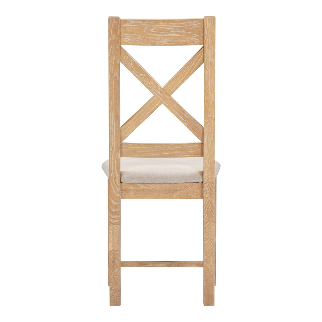 Wooden Dining Chairs Cross Back in Set Of 2 - Windsor