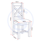 Wooden Dining Chairs Cross Back in Set Of 2 - Windsor