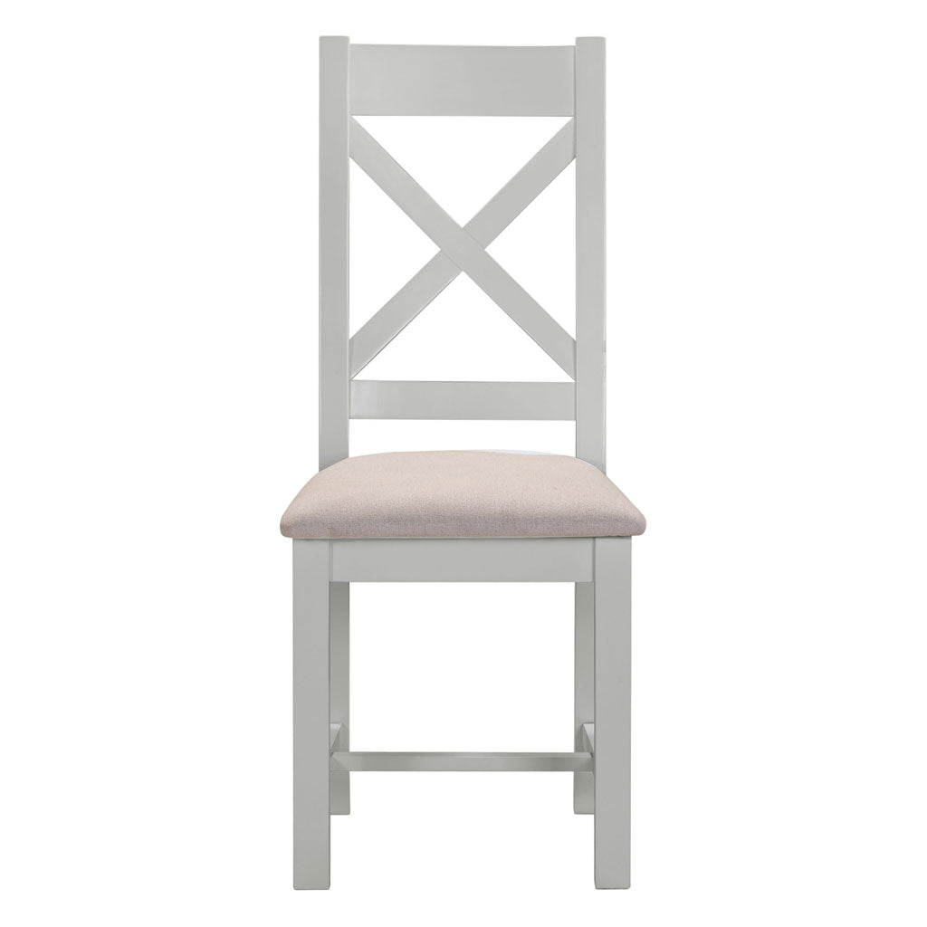 Wooden Dining Chairs Cross Back in Set Of 2 - Windsor