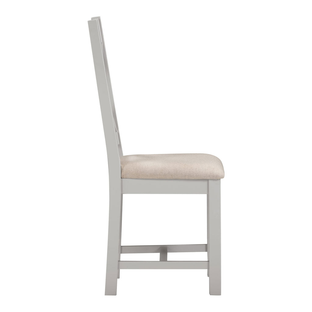 Wooden Dining Chairs Cross Back in Set Of 2 - Windsor