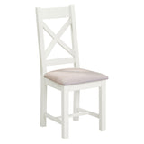 Wooden Dining Chairs Cross Back in Set Of 2 - Windsor