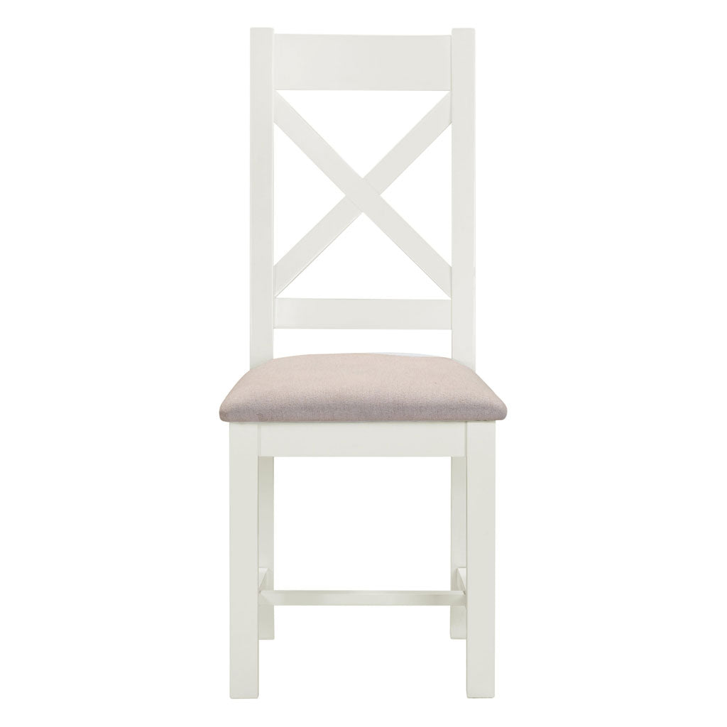 Wooden Dining Chairs Cross Back in Set Of 2 - Windsor