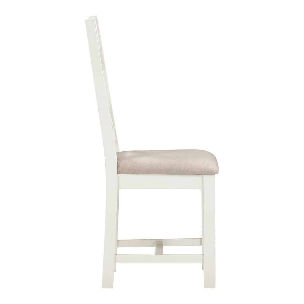 Wooden Dining Chairs Cross Back in Set Of 2 - Windsor