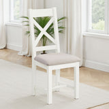 Wooden Dining Chairs Cross Back in Set Of 2 - Windsor