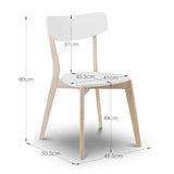 Wooden Dining Chairs in Set Of 2 - Casa