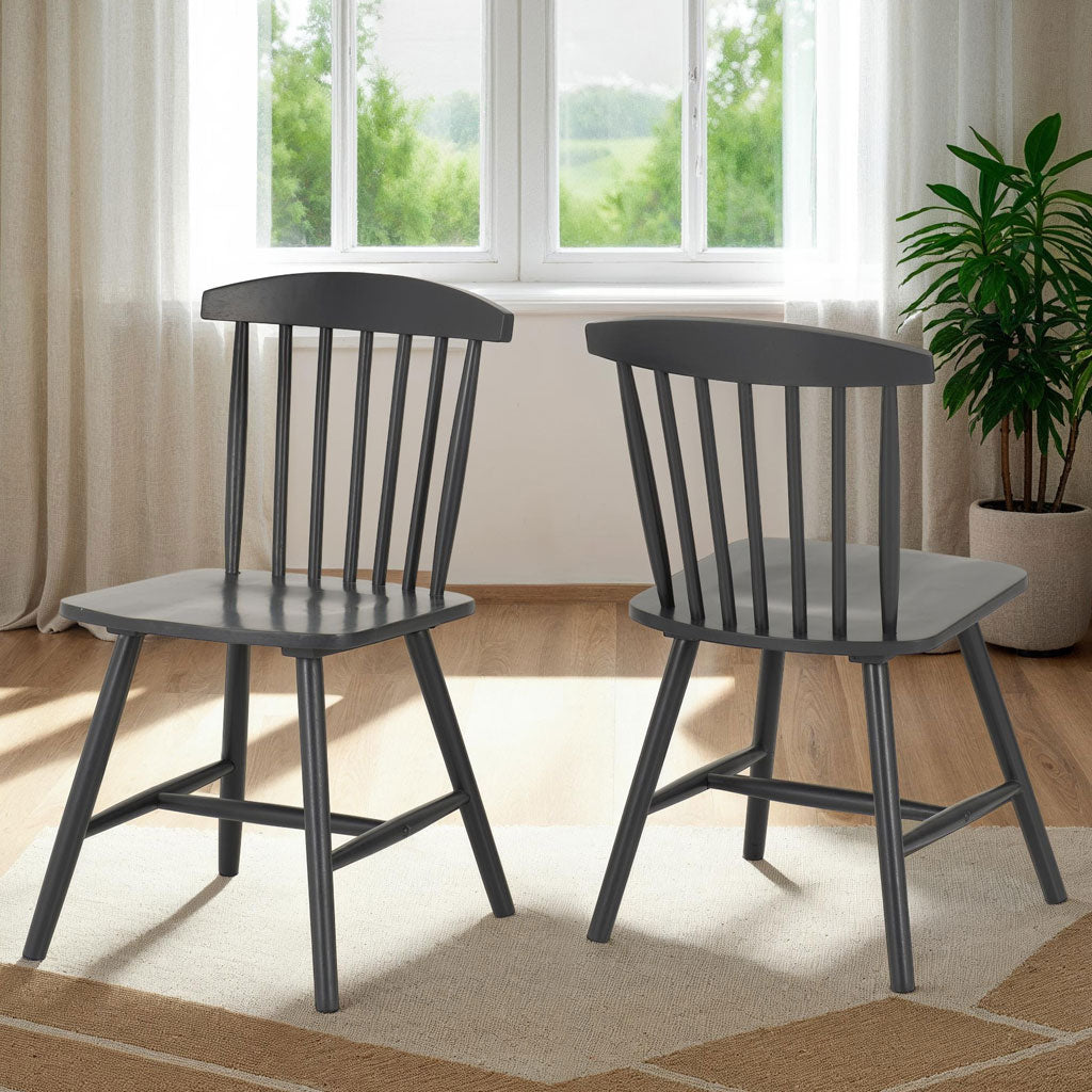 Wooden Dining Chairs In Set Of 2 - Emery