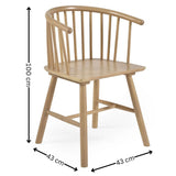Wooden Dining Chairs in Set Of 2 - Kaito