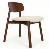 Wooden Dining Chairs in Set of 2 with Fabric Seat - Clara