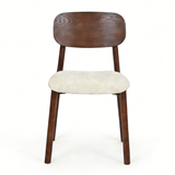 Wooden Dining Chairs in Set of 2 with Fabric Seat - Clara