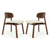 Wooden Dining Chairs in Set of 2 with Fabric Seat - Clara