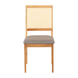 Wooden Dining Chairs In Set Of 2 With Fabric Seat - Ellis