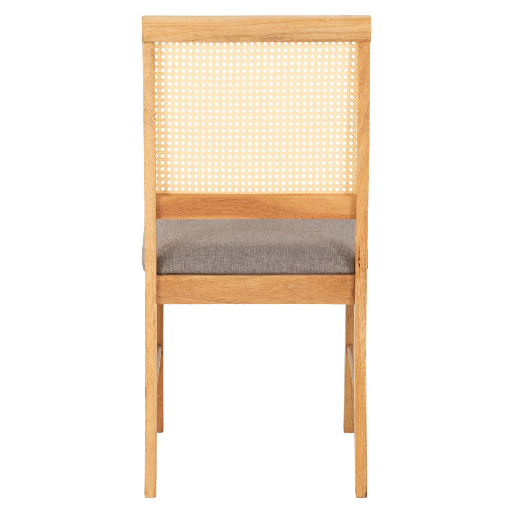 Wooden Dining Chairs In Set Of 2 With Fabric Seat - Ellis