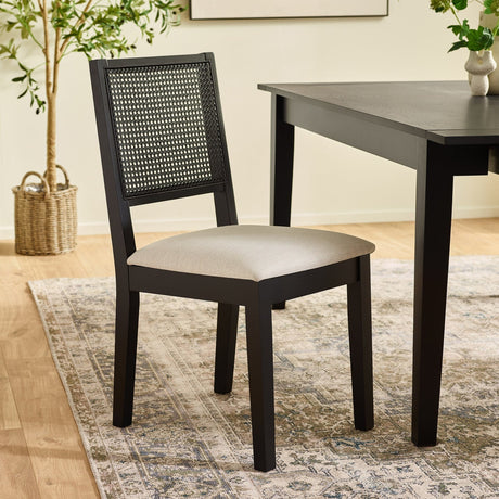 Wooden Dining Chairs in Set Of 2 With Fabric Seat - Knoxley