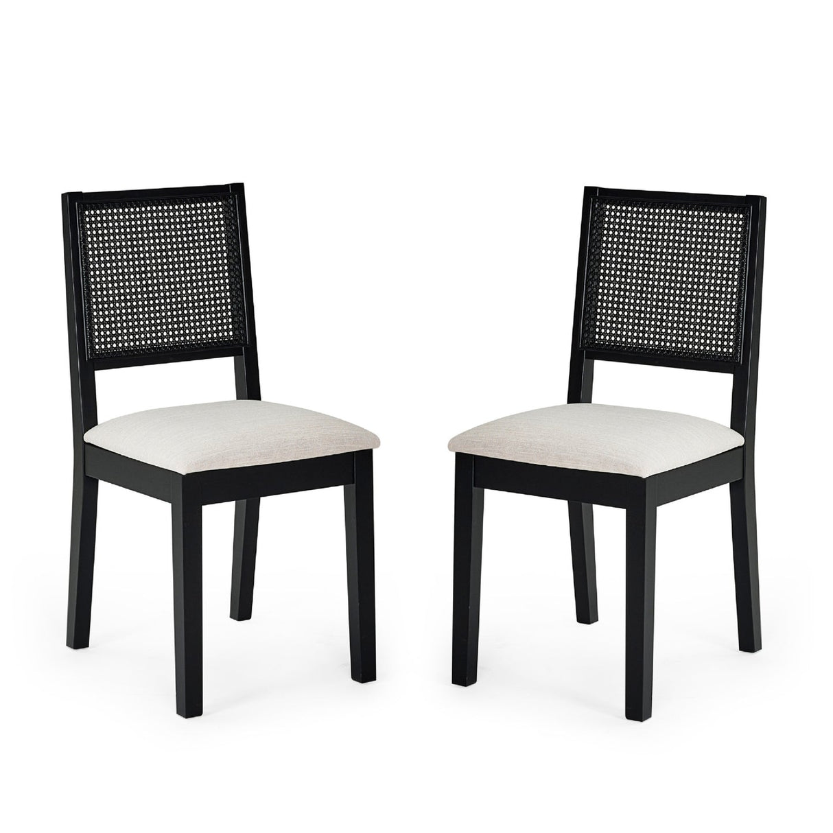 Wooden Dining Chairs in Set Of 2 With Fabric Seat - Knoxley