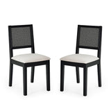 Wooden Dining Chairs in Set Of 2 With Fabric Seat - Knoxley