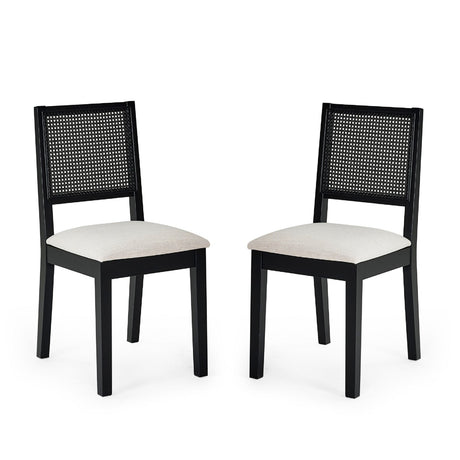 Wooden Dining Chairs in Set Of 2 With Fabric Seat - Knoxley