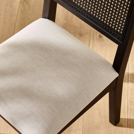 Wooden Dining Chairs in Set Of 2 With Fabric Seat - Knoxley