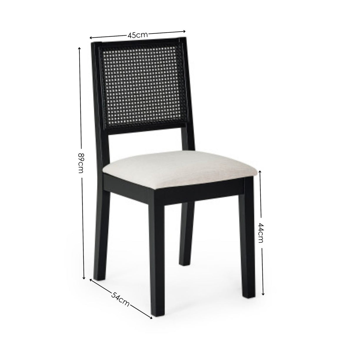 Wooden Dining Chairs in Set Of 2 With Fabric Seat - Knoxley