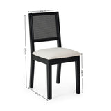 Wooden Dining Chairs in Set Of 2 With Fabric Seat - Knoxley