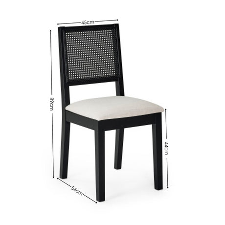 Wooden Dining Chairs in Set Of 2 With Fabric Seat - Knoxley