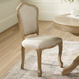Wooden Dining Chairs in Set Of 2 With Natural Beige Back - Annika