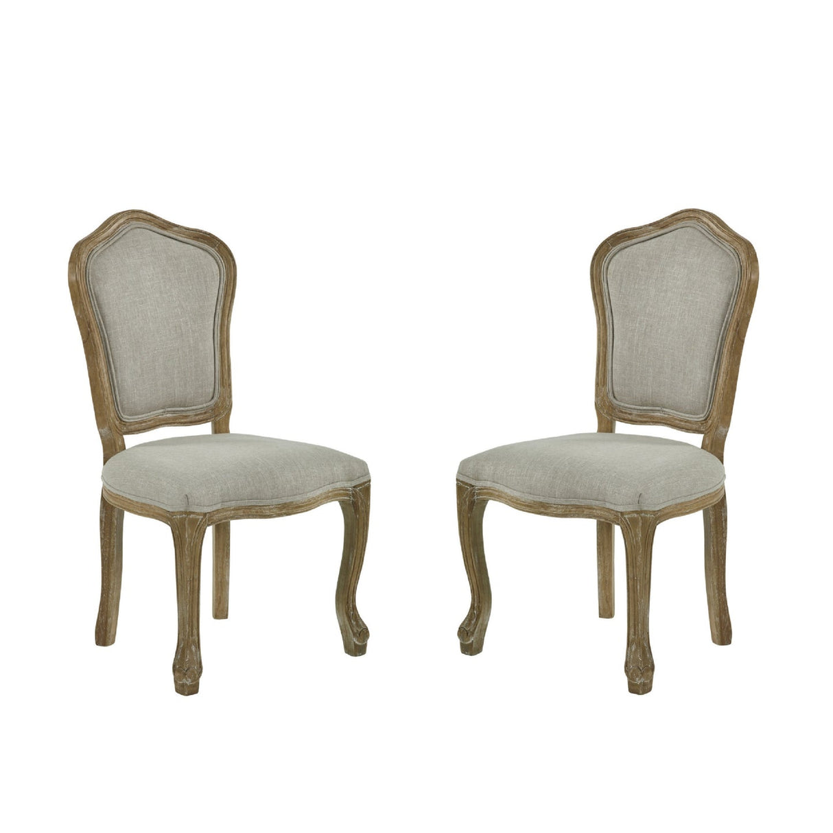 Wooden Dining Chairs in Set Of 2 With Natural Beige Back - Annika