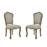 Wooden Dining Chairs in Set Of 2 With Natural Beige Back - Annika