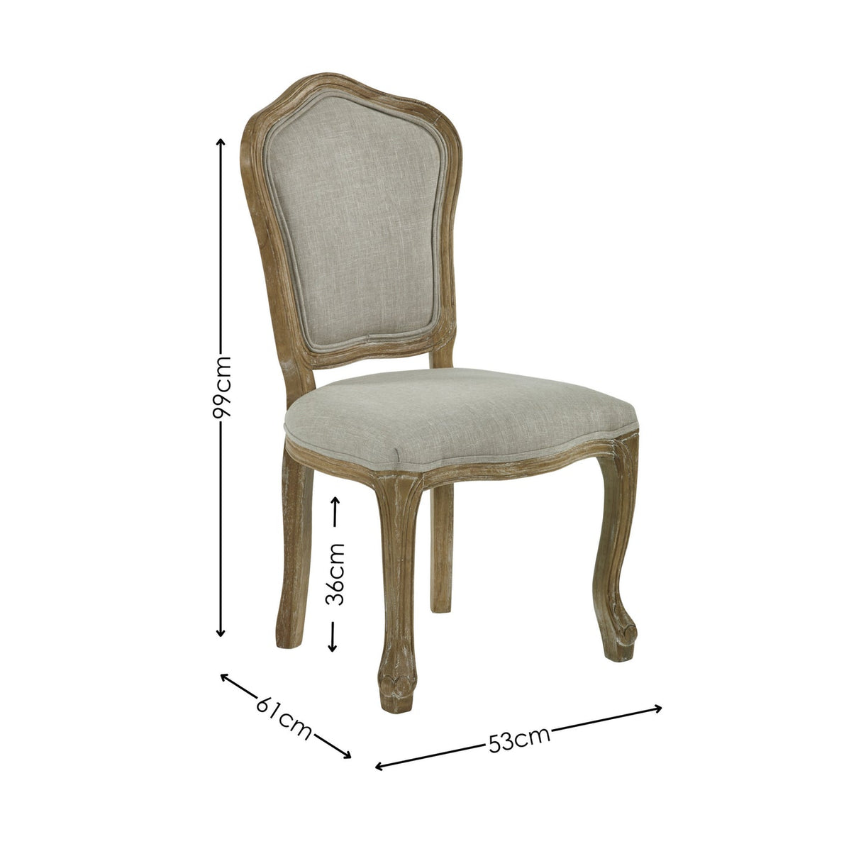 Wooden Dining Chairs in Set Of 2 With Natural Beige Back - Annika