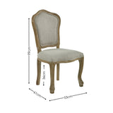 Wooden Dining Chairs in Set Of 2 With Natural Beige Back - Annika