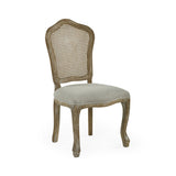 Wooden Dining Chairs in Set Of 2 With Rattan Back - Annika