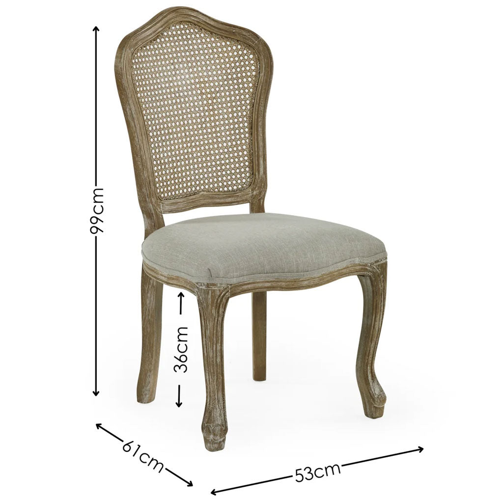 Wooden Dining Chairs in Set Of 2 With Rattan Back - Annika