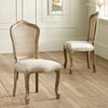 Wooden Dining Chairs in Set Of 2 With Rattan Back - Annika