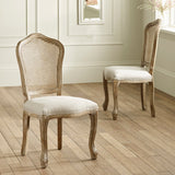 Wooden Dining Chairs in Set Of 2 With Rattan Back - Annika