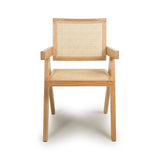 Wooden Dining Chairs in Set Of 2 Rattan Effect - Dublin