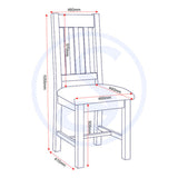 Wooden Dining Chairs Straight Back in Set Of 2 - Windsor