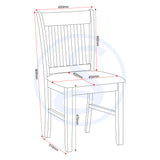 Wooden Dining Chairs With Fabric Seat in Set Of 2 - Oxford