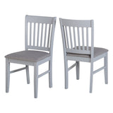 Wooden Dining Chairs With Fabric Seat in Set Of 2 - Oxford