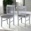 Wooden Dining Chairs With Fabric Seat in Set Of 2 - Oxford