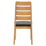 Wooden Dining Chairs With Faux Leather Seat in Set Of 2 - Logan